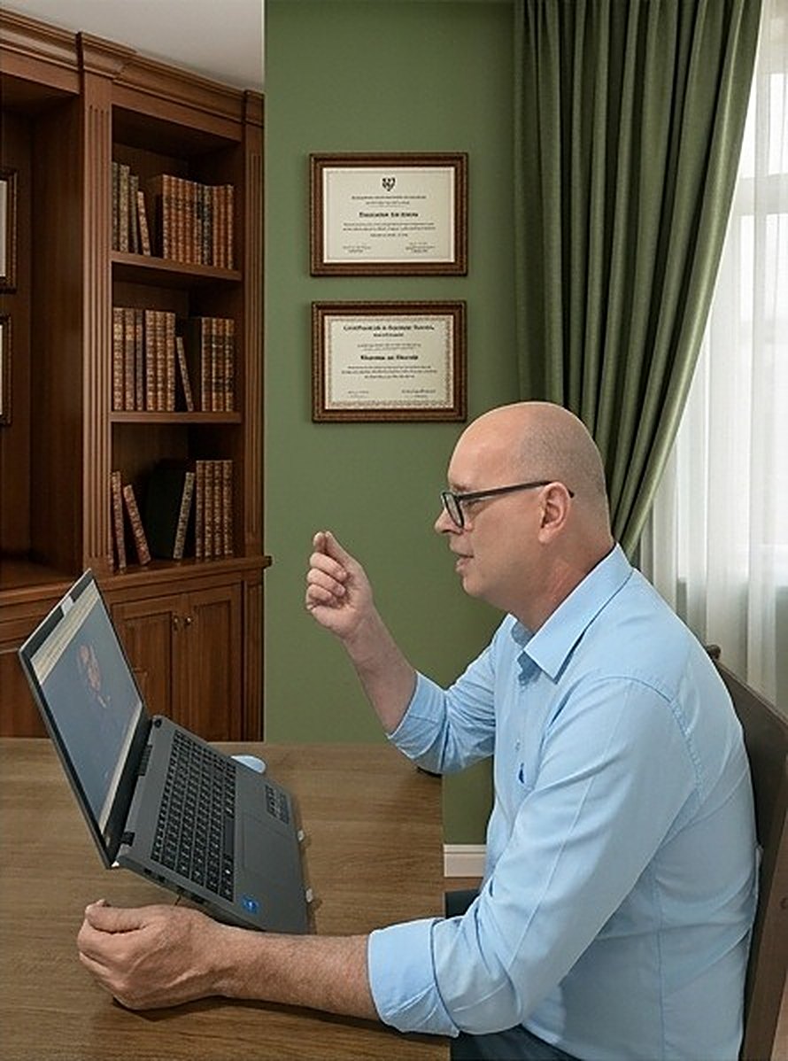 Adalberto conversando em atendimento online